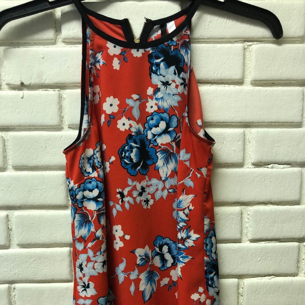 Kensie Red  Floral Halter Tank